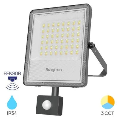 Produktbild von Braytron LED Flutlichtstrahler mit Bewegungsmelder 50 W Warmweiß Neutralweiß Kaltweiß IP65
