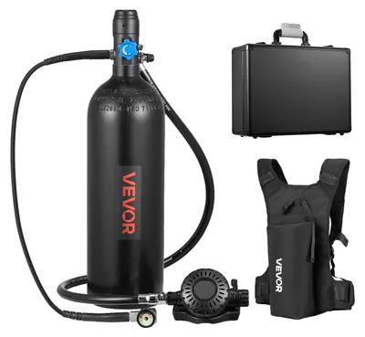 Image de Mini-bouteille de plongée VEVOR 2 L, bouteille portable pour la respiration sous l'eau, bouteille d'oxygène réutilisable offrant jusqu'à 35 minutes de plongée