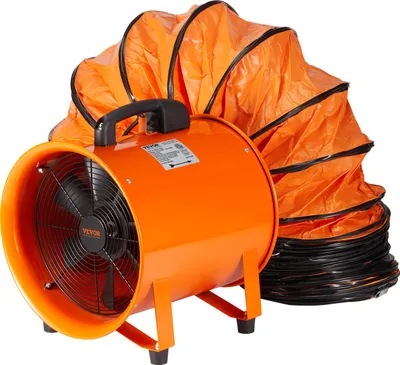 Produktbild von VEVOR Bauventilator 900-W-AC-Motor Baugebläse  2850 U/min Baulüfter Gebläse 5175 CFM (8792 m3/h) Axiallüfter 5 m Schlauch Axialgebläse 79 dB Geräuschpegel Industrielüfter IP44