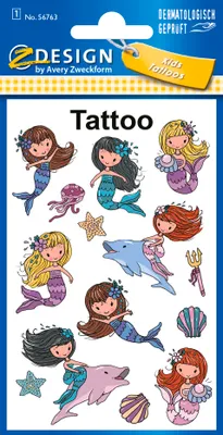 Image de AVERY Zweckform 56763 ZDesign KIDS tatouages enfants "Sirène", multicolore