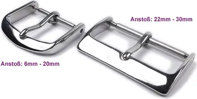 Produktbild von Minott Dornschließe Edelstahl Silberfarben für Lederarmbänder 21632S, Anstoß:16 mm