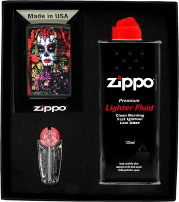 Obrázek produktu pro Sada zapalovačů ZIPPO SUGAR SKULL WOMAN DESIGN dárek No1