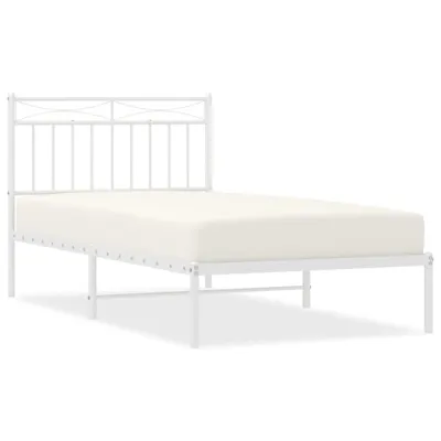 Obrázok produktu pre Kovový rám postele s čelom biely 100x190 cm