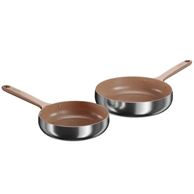 Obrázek produktu pro BergHOFF Home sada pánví z nerezové oceli 2 kusy Ø 20 a 24 cm, nepřilnavý povrch, bez PTFE, Warm Blush