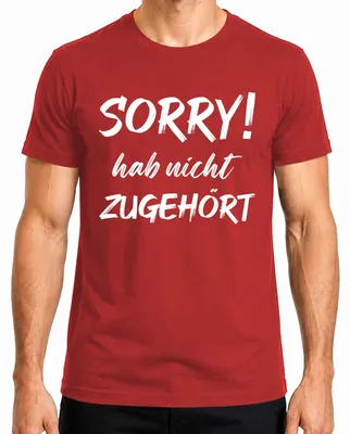 Imagen del producto de Lo siento, no te he escuchado. Frase divertida, camiseta para hombre, roja, talla L