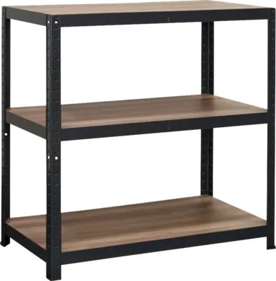 Produktbild von Avasco Avasco Regalschrank Tisch - niedriges Regal - Holzoptik - schwarzer Metallrahmen - 88x90x45 - 3 Böden