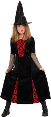 Produktbild von O5083-116 schwarz-rot Kinder Vampirkleid Hexenkleid Gr.116