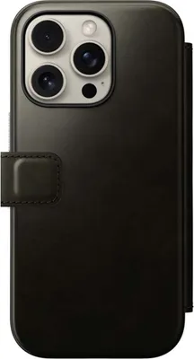 Imagen del producto de Funda de cuero Nomad, color verde cromado, para iPhone 16 Pro
