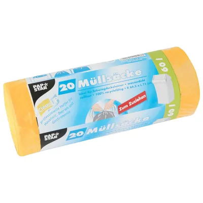 Obrázek produktu pro Papstar 14197, 60 l, Žlutá, Vysokohustotní polyethylen (HDPE), 710 mm, 645 mm, 20 kusů