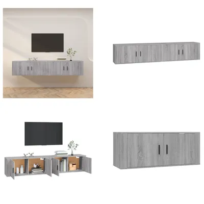 Produktbild von vidaXL TV Wandschränke 2 Stk. Grau Sonoma 100x34,5x40 cm - TV-Wandschrank - TV-Wandschränke - TV-Schrank - TV-Konsole