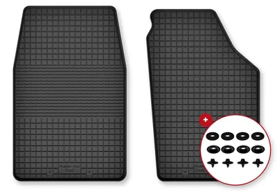 Image de Tapis avant en caoutchouc pour Explorer – 2 pièces, noirs, semi-universel, adapté