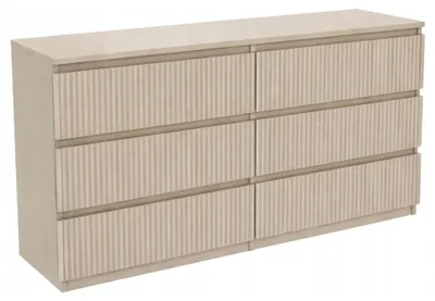 Produktbild von Kommoden mit Rillenmuster und Schubladen, 140 cm, 6 Schubladen, für Schlafzimmer und Wohnzimmer
