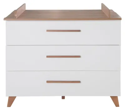 Produktbild von roba Wickelkommode Ole inkl. abnehmbarem Wickelaufsatz - Wickeltisch mit 3 Schubladen inkl. Füßen und Griffen aus Massivholz