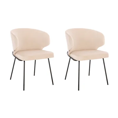 Produktbild von HOME DELUXE - Polsterstuhl AMARA- 2 Stück, Farbe: Samt Beige - weiche Polsterung, bis 120 kg belastbar I Küchenstuhl Speisestühle Esszimmerstühle