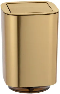 Image de Poubelle Benzoa® en plastique sans BPA, avec couvercle réglable, facile à nettoyer – compacte, idéale pour la salle de bain, les produits cosmétiques et les petits déchets