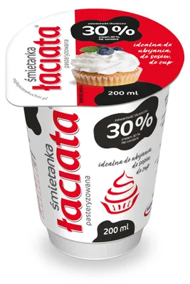 Obrázok produktu pre Śmietanka pasteryzowana Łaciata 30% 200 g