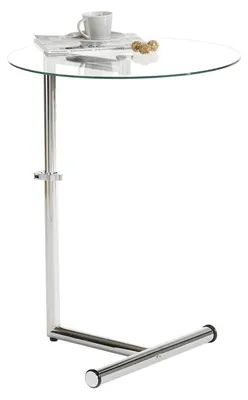 Produktbild von Couchtisch Glas Beistelltisch Wohnzimmertisch höhenverstellbar in Klarglas/chrom