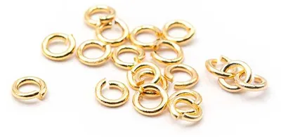 Produktbild von Vintageparts Biegeringe Messing 18k Gold beschichtet glänzend 3mm 20 Stück