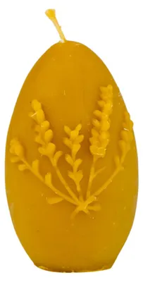 Produktbild von Kerze in Eiform, hergestellt aus 100% natürlichem Bienenwachs