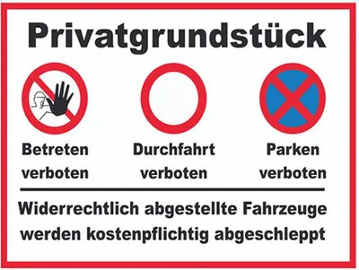 Produktbild von vianmo Holzschild 30x40 cm Parken Privatgrundstück betreten Verbot
