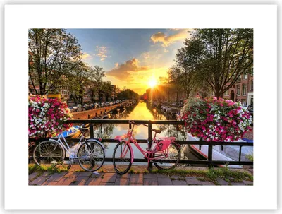 Produktbild von Poster - Poster ohne Rahmen - Bikes Kanal Amsterdam Architektur - 40x30 cm - Wand Bild - Wanddeko - Wandbilder - Kunstposter - Wandposter - Bilder - Kunstdruck - Wandbild - P2XAA40x30-3081