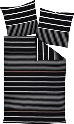 Produktbild von Janine Design Bettwäsche-Garnitur Mako-Satin 87105 J. D. Farbe nougat schwarz Größe 155x220+80x80
