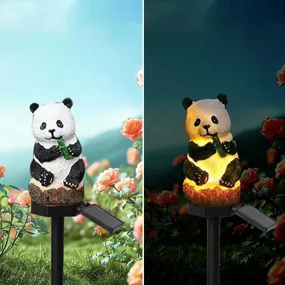 Solar-Panda-Licht aus Harz, Gartendekoration, LED, wasserdicht