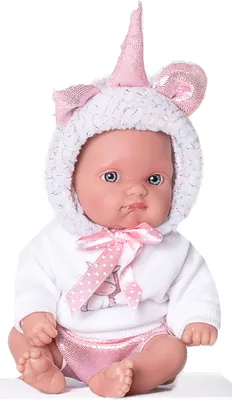 Produktbild von Antonio Juan 85105 Unicorn White - Realistisches Puppenbaby mit Zellkörper - 21 cm