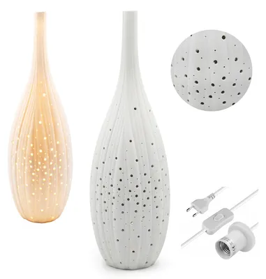 Zdjęcie produktu dla Lampka Nocna Dekoracyjna Porcelanowa Stołowa 50cm Duża do Sypialni Salonu