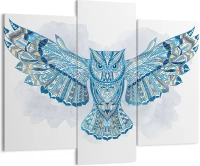 Produktbild von Bild auf Leinwand - Leinwandbild - Eule Flügel Tierwelt Grafik - 130x100cm - Wand Bild - Wanddeko - Leinwanddruck - Bilder - Kunstdruck - Wanddekoration - Leinwand bilder - Wandkunst - CB130x100-3087