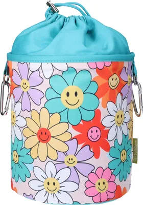 Produktbild von bellaCott Wäscheklammerbeutel Smiley Blumen, Ø18 x 31 cm, Baumwolle, 2 Karabiner