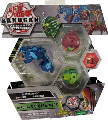 Produktbild von Spin Master, Bakugan Armored Alliance, Gillator Ultra, Ryerazu, Hydorous, Charakterkarten, Fähigkeitskarten, Starter Pack
