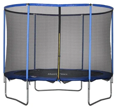 Immagine prodotto di Trampolino con rete di sicurezza Trampolino da giardino per interni ed esterni Trampolino fitness per ragazzi e adulti Acciaio blu+nero fino a 113,6 kg Ø305 x 248H cm