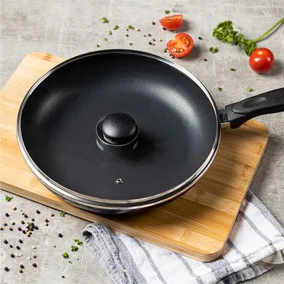 Obrázek produktu pro Hliníková pánev 28 cm se skleněnou poklicí
