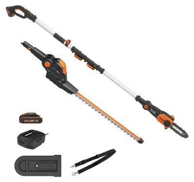 Image de Taille-haies sur perche + elagueuse WORX 20V 2 AH WG908E.1