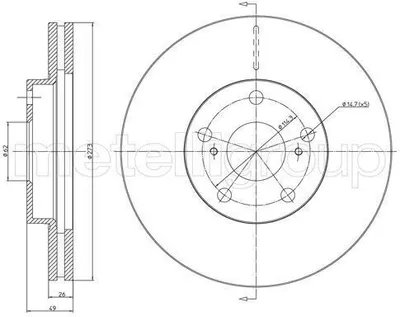 Produktbild von 2x METELLI Bremsscheibe 23-0979C für TOYOTA COROLLA Stufenheck (E15_) 49 3mm