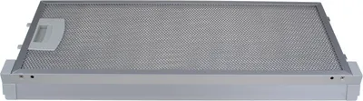 A metal filter for a kitchen hood, shown from a slightly elevated front angle against a white background.