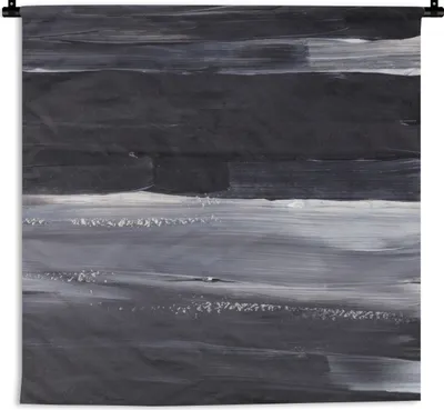 Produktbild von MuchoWow® Wandteppich Wandbehang Farbe - Abstrakt - Schwarz 120x120 cm Tapisserie Dekoration Wandtuch - Modern - Baumwollgewebe