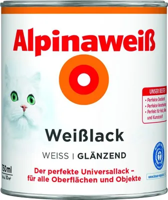 Produktbild von PROFI | 2 L | Alpinaweiß Weißlack glänzend 2 5 Liter Innen und Außen Farbe, Deckend Matt, Hochwertige Dispersionsfarbe, Streichfertig, Farbton nach Bestellung, Für Wand und Decke