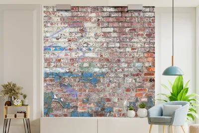 Produktbild von Fotobehang aus Backstein-Optik - Street Art Deko für Wand - Breite 260 cm x Höhe 260 cm