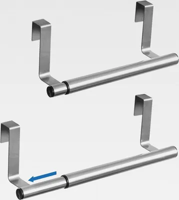 Produktbild von Spread | Türhandtuchhalter, Handtuchstange Teleskop | Gebürsteter Edelstahl | Solide, Ausziehbar, Zum Einhängen | 25-40 x 8 x 9 cm