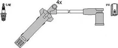 Produktbild von HITACHI 134966 Zündkabelsatz Zündleitungssatz
