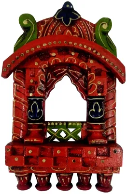 Holz-Wandaufhängung 'Jharokha' Vintage, mehrfarbig, 25,4x15,2 cm