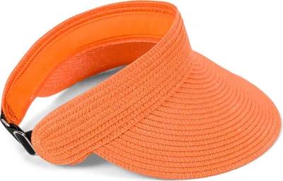 Produktbild von styleBREAKER Papierstroh Visor Cap einfarbig | Sonnenvisier mit elastischem Band und Hakenverschluss | Luftige Schildkappe als Sonnenhut für Damen