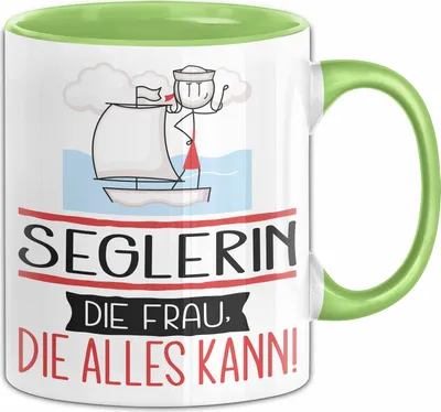 Produktbild von Seglerin Geschenk Tasse Becher Die Frau Die Allen Kann Geschenkidee für eine Seglerin Lustig (Grün)