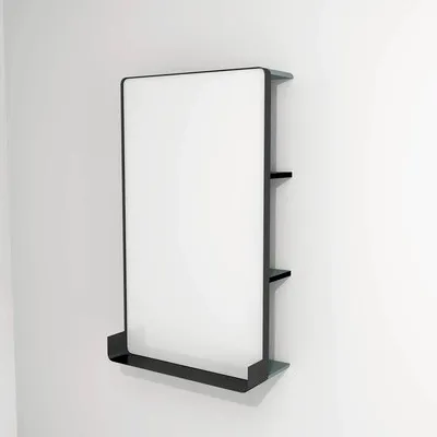 Produktbild von LED Badspiegel mit Ablage Devo Sonus 2.0 Fjord/Black 55.5x94 cm SO2-LU55x94x27-F72