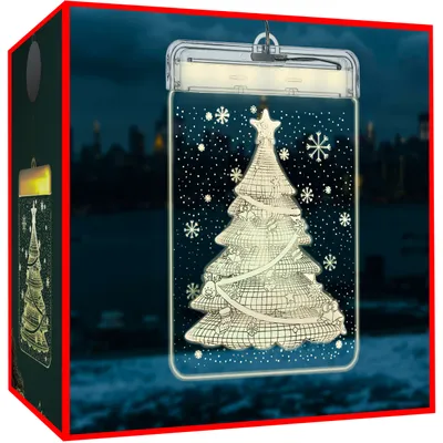Produktbild von 3D-LED-Glasmalerei - Weihnachtsbaum