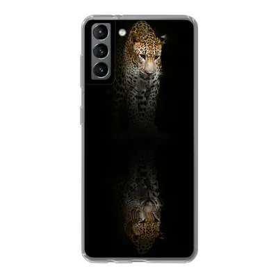 Produktbild von MuchoWow® Handyhülle Schutzhülle Hülle für Samsung Galaxy S21 Plus Leopard - Reflexion - Schwarz Silikon Softcase Handy Hülle - Handy-Tasche