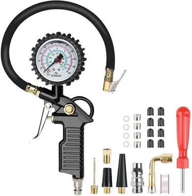Produktbild von Reifendruckmessgerät, 220 PSI Multifunktionsluftdruckmessgerät mit Ventilkernwerkzeugen, Kompressorzubehör, Reifenfüller Digital-Reifendruckmessgerät für Kompressor-Automotorrad