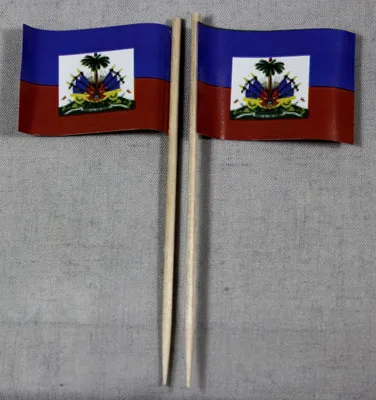 Produktbild von Party-Picker Flagge Haiti Papierfähnchen in Spitzenqualität 25 Stück Beutel